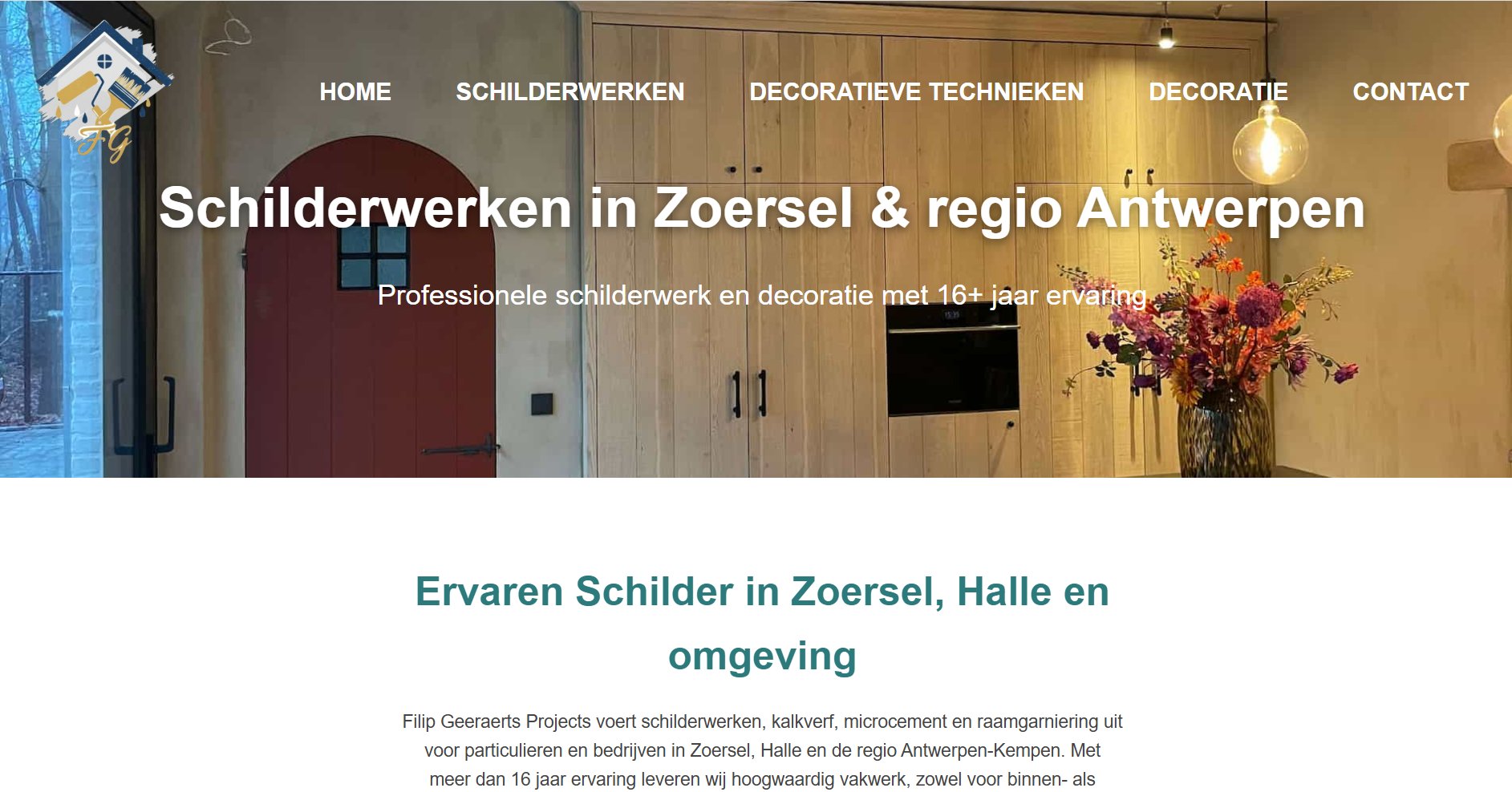 Screenshot van de website van Filip Geeraerts